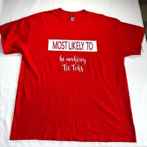 Red TikTok Graphic Tee Trendy Streetwear Casual TikTok Viral Shirt Social Media